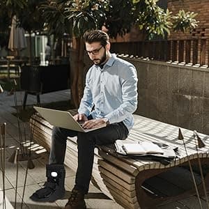 Jewlri Jewlri Air Walking Boot, Fracture Boot Short Walker Protection Fits Left or Right Foot Ankle Support for Injuries Fractures Sprains Black M