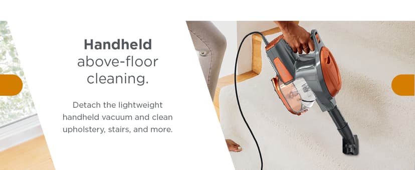 Shark Rocket Ultra-Light Corded Bagless Vacuum for Carpet and Hard Floor Cleaning with Swivel Steering (HV301), Gray/Orange