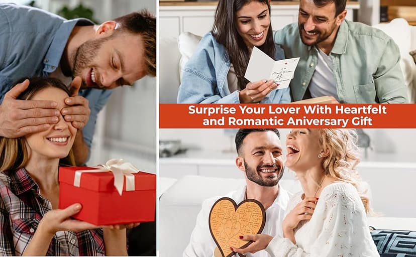 1 Year Anniversary Wood Gifts for Him Boyfriend - One Year Anniversary Wooden Gifts for Men, First Anniversary Wedding Gift for Husband Wife