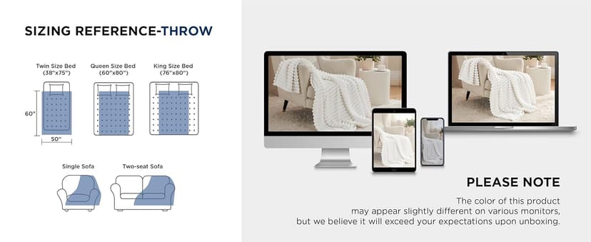 Bedsure GentleSoft White Throw Blanket for Couch - Cozy Blanket for Women, Cute Fleece Throws for Girls, Teacher Gifts Birthday Gifts for Women Men Mom, Room Home Dorm Decor, Off White, 50x60 Inches