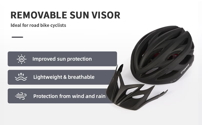 Bike Helmet with Visor for Men Women – Lightweight Road & Mountain Bicycle Helmet – Adjustable Adult Cycling Helmet for Commuting, MTB & E-Bike, CPSC Certified