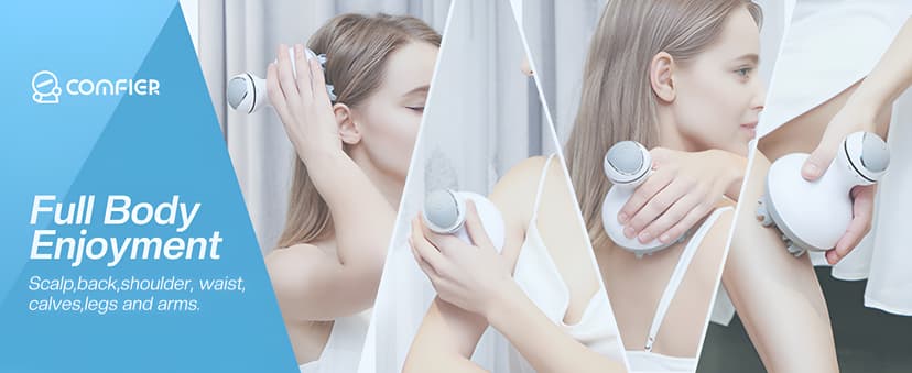 COMFIER Electric Cordless Hair Scalp Massager with Kneading 84 Massage Nodes, Handheld Portable Head Scratcher Massager for Hair Growth, Deep Clean and Stress Relax, Gifts for Men Dad