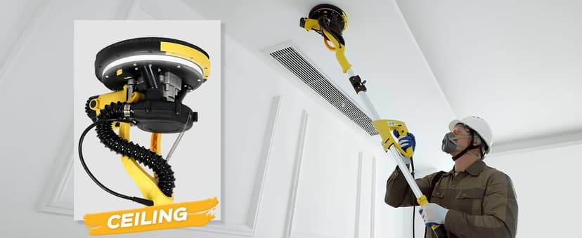 Drywall Sander Tool, KUPERIA 8.5 Amp Popcorn Ceiling Removal Tool with 7 Variable Speed 800-1800RPM, Electric Drywall Sander with Extendable Handle, LED Light,6 Basic Sand Paper & 6 Grid Sandpaper