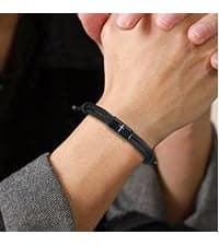 PEALICIOUS Cross Bracelet for Boys, Joshua Birthday Son Gifts for Teens B0FK4PJ31K