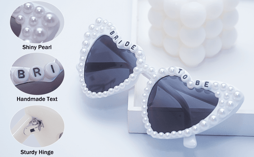 Bride Sunglasses, Bachelorette Sunglasses, Bridal Party, Bachelorette Gifts for Bridesmaids, Bridal Shower Proposal Gifts Bride to Be Heart Sunglasses Bachelorette Party Favors, 8 Pack B0FKBR7994