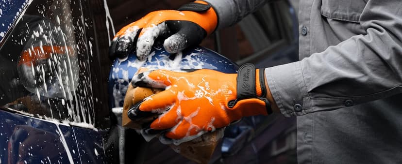 100% Waterproof Gloves for Men and Women, Winter Work Gloves for Cold Weather, Touchsreen, Thermal Insulated Freezer Gloves, With Grip, Blue, Large