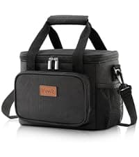 Lifewit Medium Lunch Bag Insulated Lunch Box Soft Cooler Cooling Tote for Adult Men Women, Black 12-Can (9L)