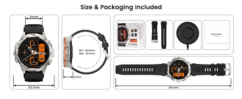 AMAZTIM GPS Smart Watch for Men, 6 Satellite Positioning, Compass, Stainless Steel Body, 50M Waterproof, 470mAh Extra-Large Battery, Answer/Make Call, 1.43" AMOLED Screen, Compatible for Android iOS