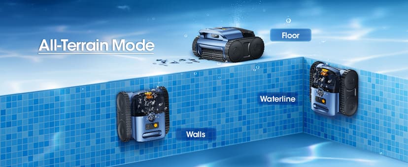 Cordless Robotic Pool Vacuum with Smarter Navigation & Track Drive, Dual 180W Brushless Motors, Wall & Waterline Climbing, 150-Min Runtime, for Inground & Above-Ground Pools up to 2,150 Sq. Ft.