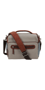 Leather Messenger Bag for Camera - Vintage Shoulder Satchel Camera Bag for DSLR, Canon, Nikon, Fuji Cameras - Travel, Portable Photography Bag