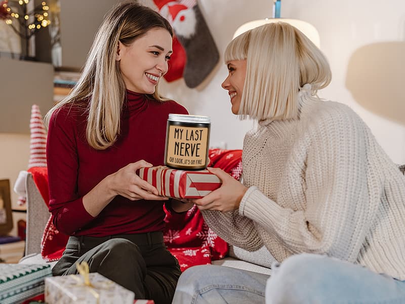 Homsolver Birthday Gifts for Women, Funny Friendship Gift for Best Friend - My Last Nerve Lavender Candle - Unique Birthday Gifts for Women, Her, Mom, BFF, Sister