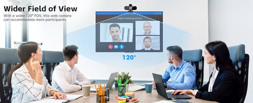 Gohero Full HD 1080P Video Webcam, Noise Cancellation, Privacy Cover, Wide-Angle Lens, Auto Light Correction, Plug & Play USB Webcam for Laptop, Desktop, PC, Mac, Zoom, Skype Pro Series