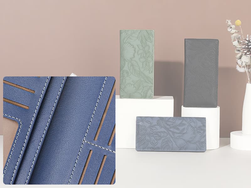 FALAN MULE Ultra Slim Thin Wallet for Women Bifold Leather RFID Blocking Designer Credit Card Holder