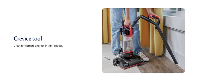 Bissell CleanView Compact Upright Vacuum, Fits in Dorm Rooms & Apartments, Lightweight with Powerful Suction and Removable Extension Wand, 3508