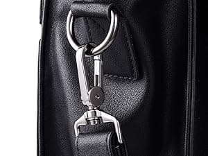 ESTARER Men's Leather Briefcase 15.6 Inch Laptop Computer Bag for Office/Business/Travel, Large Satchel Professional Pu Leather Messenger Shoulder Bag, Black