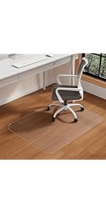 Tonaus Office Chair Mat for Carpet, 48"×36" Desk Chair Mat T-Shape Carpet Protector Mat for Office Chair, Transparent 2.2mm Thick T-Shape Floor Protection with Non-Slip Studded