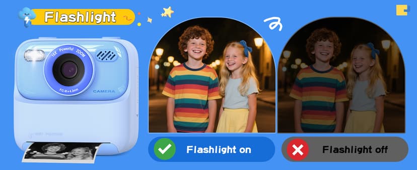 Kids Instant Digital Cameras for Boys and Girls, 1080P HD Dual-Lens Selfie Digital Camera with Print Paper & 32G Card, Christmas Birthday Gifts Toys for Toddler and Teenagers Age 3-16 Years Old