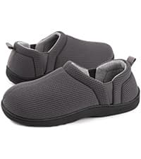 LongBay Men's Memory Foam Diabetic Slippers Comfy Warm Plush Fleece Arthritis Edema Swollen House Shoes