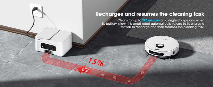 Robot Vacuum and Mop Combo, 3-in-1 Robotic Vacuums Cleaner with 70-Day Self-Emptying Base, LiDAR Navigation Smart Mapping & Strong 6000Pa Suction, for Pet Hair, Hard Floor, Carpet