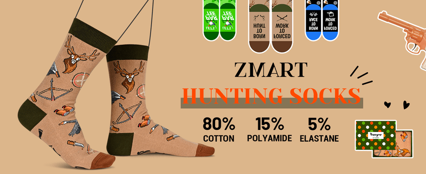 Zmart Men Women Funny Socks - Outdoorsman Gifts for Racing Golfing Hunting Lovers