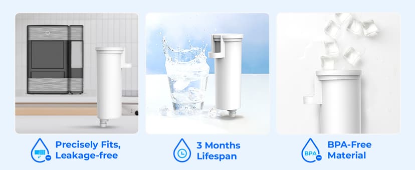 Waterdrop C33 Ice Maker Water Filter, Replacement for GE® Profile Opal Nugget Ice Maker Filter, P4INKFILTR, with Ring Pull, NSF 42&372 Certified, 3 Pack