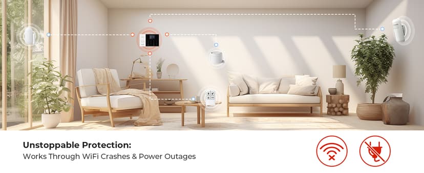 PGST WiFi Wireless Home Alarm System - 2025 Home Security System, 10-Minute Installation, 4 Door & Window Sensors + 2 Motion Sensors, APP Remote Control, Compatible with Alexa, No Monthly Fee
