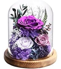 lovenfold Flowers for Delivery,Preserved Flowers Bouquets,Purple Rose Bouquets That Last 1-3 Years,Birthday Flowers Gifts for Women Mom Grandma Wife Friends