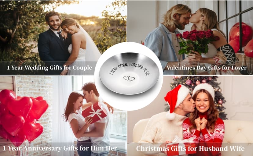 1 Year Anniversary for Him Her One Year Paper Anniversary Ring Holder First Anniversary Wedding Gifts for Husband Wife 1st Anniversary Dating Gift for Couples Boyfriend Girlfriend Birthday Christmas