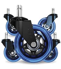 The Office Oasis Original Rollerblade Office Chair Wheels (As Seen On PBS) - Incredibly Smooth & Quiet Casters - Safe for Hardwood Floors & Carpet - Easy Installation with Universal Fit - Set of 5