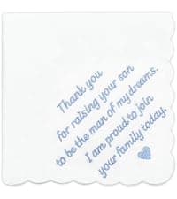 Lamyba Bride Gifts – Something Blue Gift for Bride Groom Mother/Father of the Bride, Mother in Law Handkerchief, (Blue/White) B0H2641W6W