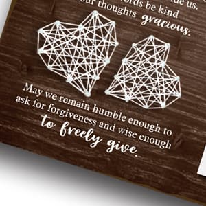 Buecasa Marriage Rustic Sign with 5pcs Panels Strung Together - Bridal Shower Gift for Couples Wife Husband - Christian Religious Inspiring Home Decor Newlywed