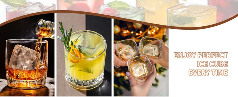 Large Ice Cube Tray for Whiskey: FDDBI Silicone Ice Cube Trays with Lid - 2Pack Big Square Old Fashioned Ice Cube Maker for Cocktail - 2inch Huge Cubed Ice Trays for Whisky