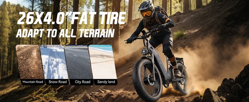 Dual Motor Ebike, 3000W Electric Bike for Adults, 52V 20Ah 26" Fat Tire Fast Ebike Max 38 Mph, up to 90 Miles, Off-Road Mountain E-Bike for Men Women, Step-Through Design