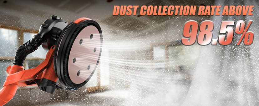 1000W Drywall Sander, Electric Drywall Sander, Popcorn Ceiling Removal Tool with Vacuum Dust Collection, 6 Variable Speed, Foldable Telescopic Handle