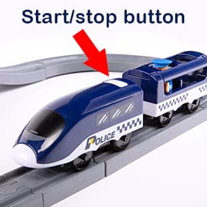 Train Sets for Toddlers, 66 Pcs Trains Toy with Battery Operated & Tracks (Magnetic Connection), Compatible with Thomas, Brio, Christmas Toy Gifts for 3 4 5 6 7 8 Years Old (Police)