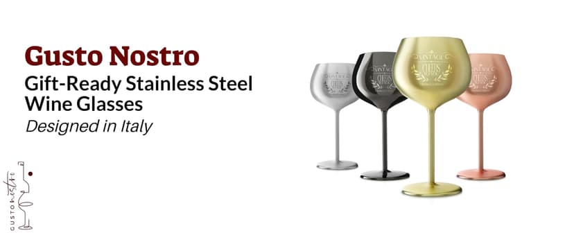 Gusto Nostro 60th Birthday Wine Glass - Happy 60th Birthday Gifts for Women/Men - Stainless Steel Wine Glass with Engraved Vintage Sixty Bday Quote, Luxury Box - Unique Gifts for 60 Year Old Woman,Man B0GGB4H1SW