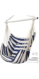 ADVOKAIR Hammock Chair Large 70.9"x47.2", 32% Bigger XXL Hanging Swing Chair with 500lbs Capacity, Heavy Duty Steel Spreader Bar, Extra Roomy Comfort for Adult Indoor Outdoor Bedroom Patio