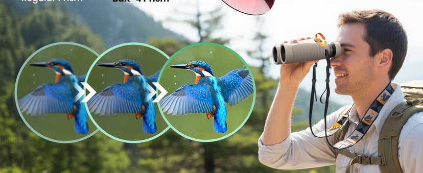 8x42 HD Binoculars for Adults High Powered with Phone Adapter and Tripod, Super Bright BAK4 Prism Waterproof Binoculars for Bird Watching Hunting Hiking Safari Travel Sports