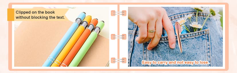 Rose Gold Funny Pens with Stylus Tip & Sayings for Back to School Essentials Home, Office, Teacher Supplies Zonon 12 Pcs Inspirational Pens, Motivational Ballpoint Pen Gifts for Women B0B4T388TH