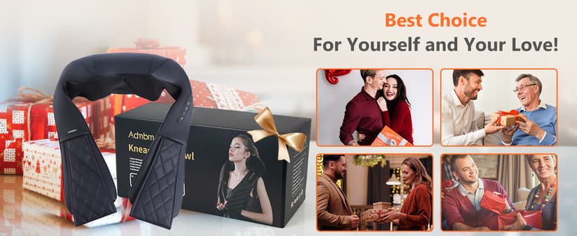 Back and Neck Massager,Shiatsu Back Massager with Heat,Cordless Portable Kneading Shoulder Massage Shawl Electric Massage Pillow for Pain Relief Deep Tissue Gifts for Dad Mom Friends