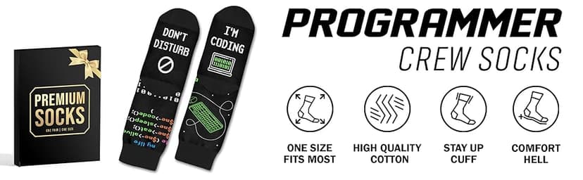 Funny Job Socks for Boss & Manager, Nerds, Programmers, Quilters – Christmas Gifts, Stocking Stuffers for Men & Women