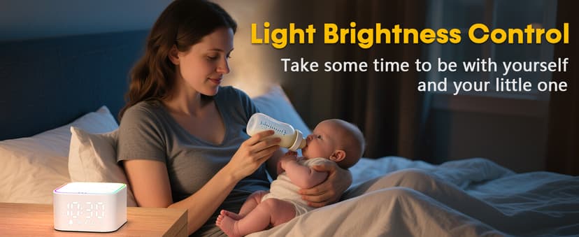 Wkzay White Noise Sound Machine: 30 Non-Looping Sleep Sound Therapy for Adults - Noise Canceling for Bedroom, Adjustable Night Light & Timer, Built-in Alarm Clock