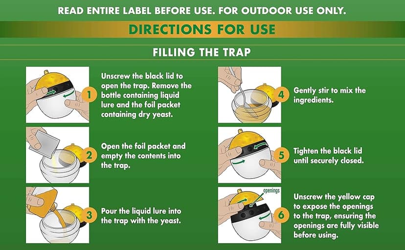 Spectracide Wasp, Hornet & Yellowjacket Trap, Hanging Wasp & Hornet Trap with a Quick-Drown Formula That Submerges & Kills Insects, 1 Count