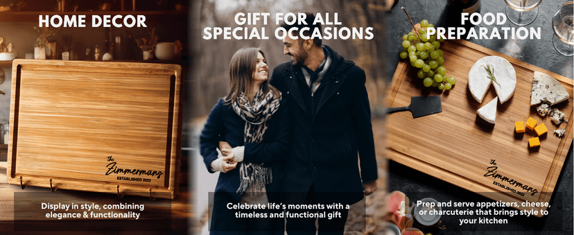 Personalized Cutting Board, Custom Bamboo Engraved Charcuterie Boards - Best Present for Wedding, Bridal Shower, Engagement, Anniversary, Housewarming, Gift Idea for Couples Bride, Parent, Family