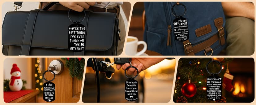 Gifts for husband Boyfriend I Love You Gifts for Him Her Wife Girlfriend Mens Stocking Stuffers, Gift Box, Engraved Keyring Boyfriend Keychain Husband Anniversary Christmas Valentines Birthday Gifts B0DSS766P4