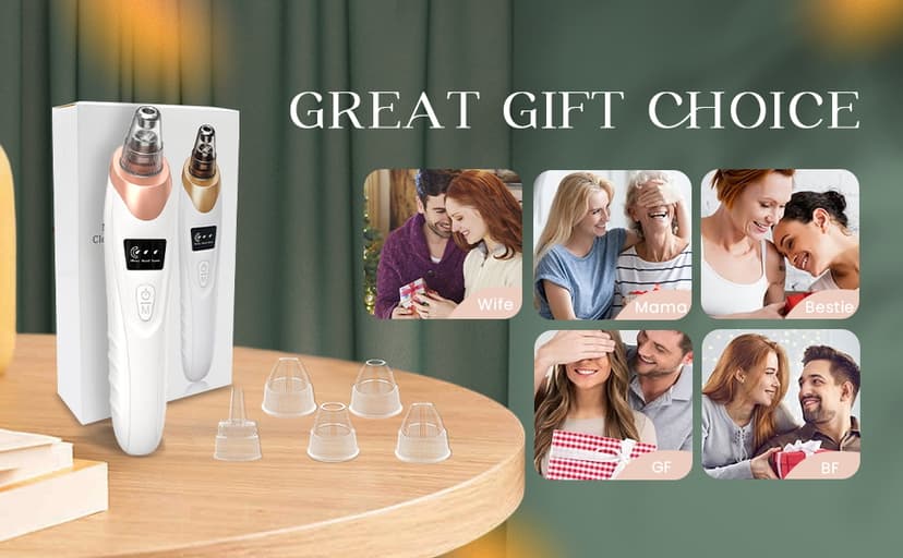 2025 Blackhead Remover Pore Vacuum,Facial Pore Cleaner-5 Suction Power,5 Probes,USB Rechargeable Blackhead Vacuum Kit Electric Acne Extractor Tool for Adult