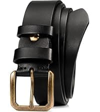 WOLFANT 1.5" Full Grain Leather Belt for Men in Gift Box,100% Italian Real Solid Leather