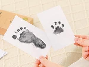 Newborn Keepsake, Dog Nose, Paw Print Kit, Clean Touch Ink Pads, Baby Handprints Footprints Kit, New Mom Gifts 4pk Inkless Baby Hand and Footprint Kit, Mess Free Ink Pads (Jet Black, R) B08N6KWS7T