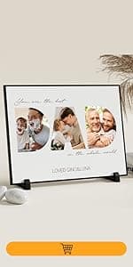 Personalized Dad Gifts for Fathers Day, Custom Fathers Day Gift from Daughter Son Kids, Customized Dad Gifts for Husband from Wife, Unique Best Dad Picture Frame with Your Photos