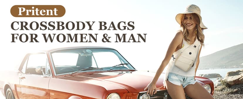 Pritent Crossbody Bags for Women Men Trendy Sling Bag Backpack Casual Chest Bag with Convertible Shoulder Strap